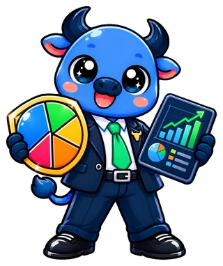 Mascote touro do Investidor Invest: Ações por setor da B3