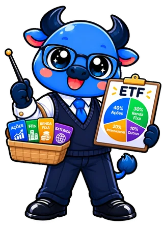 Mascote touro do Investidor Invest: FIIs fundo de fundos (FoF)
