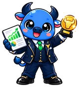 Mascote touro do Investidor Invest