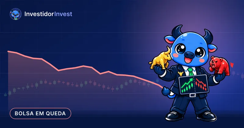 Ilustração: bolsa em queda — Bolsas de Nova York abrem em queda após balanços de Amazon e Intel