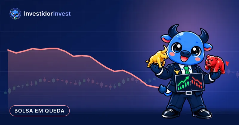 Ilustração: bolsa em queda — Ibovespa tem maior queda semanal da história após eleição; mercado aguarda rumos do fiscal